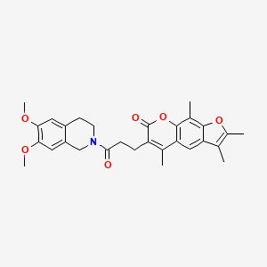 6-[3-(6,7-dimethoxy-3,4-dihydroisoquinolin-2(1H)-yl)-3-oxopropyl]-2,3,5,9-tetramethyl-7H-furo[3,2-g]chromen-7-one