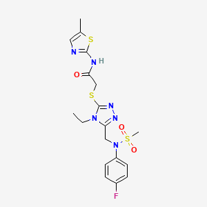 2-[(4-ethyl-5-{[(4-fluorophenyl)(methylsulfonyl)amino]methyl}-4H-1,2,4-triazol-3-yl)sulfanyl]-N-(5-methyl-1,3-thiazol-2-yl)acetamide