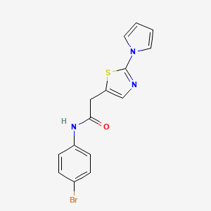 N-(4-bromophenyl)-2-[2-(1H-pyrrol-1-yl)-1,3-thiazol-5-yl]acetamide