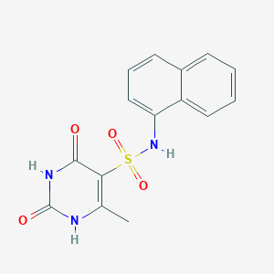 molecular formula C15H13N3O4S B11297784 2-hydroxy-4-methyl-N-(naphthalen-1-yl)-6-oxo-1,6-dihydropyrimidine-5-sulfonamide 