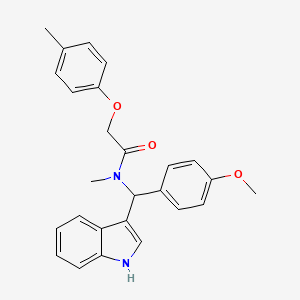 molecular formula C26H26N2O3 B11297812 N-[1H-indol-3-yl(4-methoxyphenyl)methyl]-N-methyl-2-(4-methylphenoxy)acetamide 