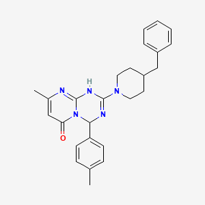 2-(4-benzylpiperidin-1-yl)-8-methyl-4-(4-methylphenyl)-1,4-dihydro-6H-pyrimido[1,2-a][1,3,5]triazin-6-one