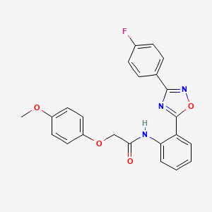 molecular formula C23H18FN3O4 B11297815 N-{2-[3-(4-fluorophenyl)-1,2,4-oxadiazol-5-yl]phenyl}-2-(4-methoxyphenoxy)acetamide 