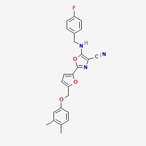 2-{5-[(3,4-Dimethylphenoxy)methyl]furan-2-yl}-5-[(4-fluorobenzyl)amino]-1,3-oxazole-4-carbonitrile