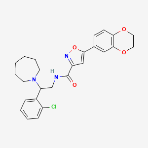 N-[2-(azepan-1-yl)-2-(2-chlorophenyl)ethyl]-5-(2,3-dihydro-1,4-benzodioxin-6-yl)-1,2-oxazole-3-carboxamide