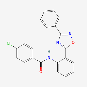 4-chloro-N-[2-(3-phenyl-1,2,4-oxadiazol-5-yl)phenyl]benzamide