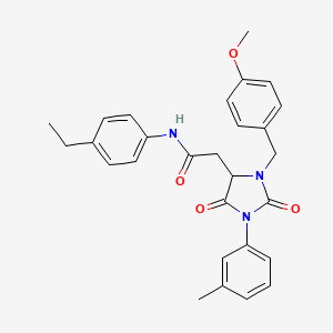 molecular formula C28H29N3O4 B11297859 N-(4-ethylphenyl)-2-[3-(4-methoxybenzyl)-1-(3-methylphenyl)-2,5-dioxoimidazolidin-4-yl]acetamide 