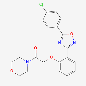 molecular formula C20H18ClN3O4 B11297863 2-{2-[5-(4-Chlorophenyl)-1,2,4-oxadiazol-3-yl]phenoxy}-1-(morpholin-4-yl)ethanone 