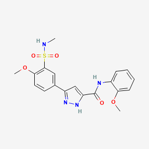 5-[4-Methoxy-3-(methylsulfamoyl)phenyl]-N-(2-methoxyphenyl)-1H-pyrazole-3-carboxamide