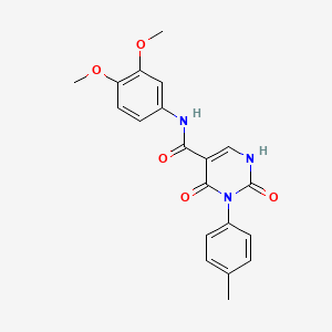 molecular formula C20H19N3O5 B11297878 N-(3,4-dimethoxyphenyl)-3-(4-methylphenyl)-2,4-dioxo-1,2,3,4-tetrahydropyrimidine-5-carboxamide 