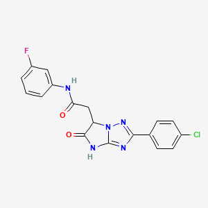 2-[2-(4-chlorophenyl)-5-oxo-5,6-dihydro-4H-imidazo[1,2-b][1,2,4]triazol-6-yl]-N-(3-fluorophenyl)acetamide