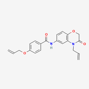 molecular formula C21H20N2O4 B11297888 N-[3-oxo-4-(prop-2-en-1-yl)-3,4-dihydro-2H-1,4-benzoxazin-6-yl]-4-(prop-2-en-1-yloxy)benzamide 