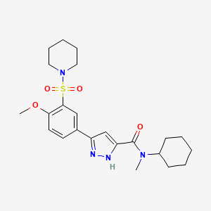 N-cyclohexyl-5-[4-methoxy-3-(piperidin-1-ylsulfonyl)phenyl]-N-methyl-1H-pyrazole-3-carboxamide