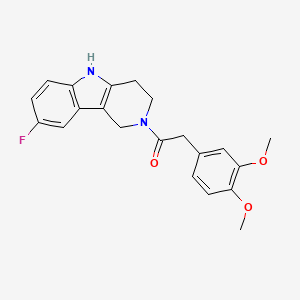 molecular formula C21H21FN2O3 B11297895 2-[(3,4-dimethoxyphenyl)acetyl]-8-fluoro-2,3,4,5-tetrahydro-1H-pyrido[4,3-b]indole 