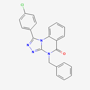 molecular formula C22H15ClN4O B11297950 4-benzyl-1-(4-chlorophenyl)-4H,5H-[1,2,4]triazolo[4,3-a]quinazolin-5-one 