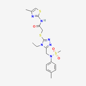 2-[(4-ethyl-5-{[(4-methylphenyl)(methylsulfonyl)amino]methyl}-4H-1,2,4-triazol-3-yl)sulfanyl]-N-(4-methyl-1,3-thiazol-2-yl)acetamide