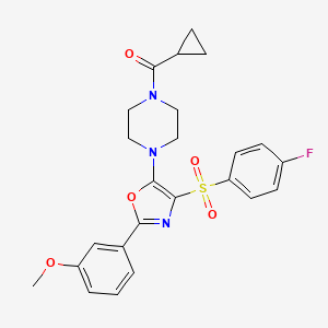 molecular formula C24H24FN3O5S B11297967 Cyclopropyl(4-{4-[(4-fluorophenyl)sulfonyl]-2-(3-methoxyphenyl)-1,3-oxazol-5-yl}piperazin-1-yl)methanone 