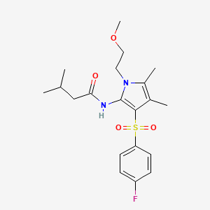 N-[3-[(4-fluorophenyl)sulfonyl]-1-(2-methoxyethyl)-4,5-dimethyl-1H-pyrrol-2-yl]-3-methylbutanamide