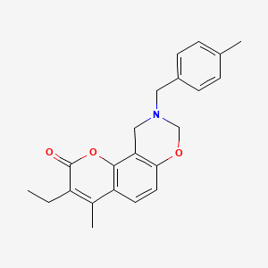 3-ethyl-4-methyl-9-(4-methylbenzyl)-9,10-dihydro-2H,8H-chromeno[8,7-e][1,3]oxazin-2-one