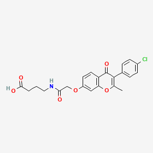 molecular formula C22H20ClNO6 B11298007 4-[({[3-(4-chlorophenyl)-2-methyl-4-oxo-4H-chromen-7-yl]oxy}acetyl)amino]butanoic acid 