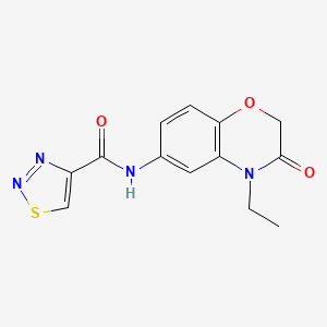 molecular formula C13H12N4O3S B11298027 N-(4-ethyl-3-oxo-3,4-dihydro-2H-1,4-benzoxazin-6-yl)-1,2,3-thiadiazole-4-carboxamide 