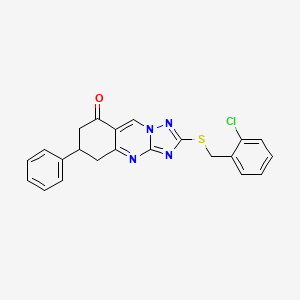 2-[(2-chlorobenzyl)sulfanyl]-6-phenyl-6,7-dihydro[1,2,4]triazolo[5,1-b]quinazolin-8(5H)-one