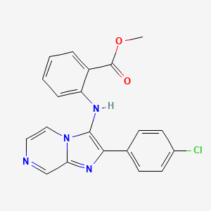 molecular formula C20H15ClN4O2 B11298070 Methyl 2-{[2-(4-chlorophenyl)imidazo[1,2-a]pyrazin-3-yl]amino}benzoate 