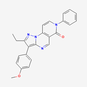 molecular formula C24H20N4O2 B11298078 2-ethyl-3-(4-methoxyphenyl)-7-phenylpyrazolo[1,5-a]pyrido[3,4-e]pyrimidin-6(7H)-one 