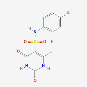 molecular formula C11H9BrFN3O4S B11298084 N-(4-bromo-2-fluorophenyl)-2-hydroxy-4-methyl-6-oxo-1,6-dihydropyrimidine-5-sulfonamide 