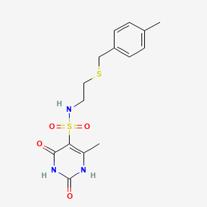 2-hydroxy-4-methyl-N-{2-[(4-methylbenzyl)sulfanyl]ethyl}-6-oxo-1,6-dihydropyrimidine-5-sulfonamide