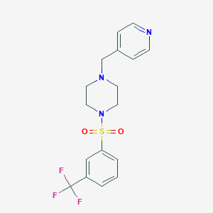 molecular formula C17H18F3N3O2S B11298106 1-(Pyridin-4-ylmethyl)-4-{[3-(trifluoromethyl)phenyl]sulfonyl}piperazine 