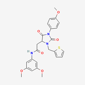 N-(3,5-dimethoxyphenyl)-2-[1-(4-methoxyphenyl)-2,5-dioxo-3-(thiophen-2-ylmethyl)imidazolidin-4-yl]acetamide