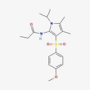 molecular formula C19H26N2O4S B11298136 N-{3-[(4-methoxyphenyl)sulfonyl]-4,5-dimethyl-1-(propan-2-yl)-1H-pyrrol-2-yl}propanamide 