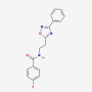 4-fluoro-N-[2-(3-phenyl-1,2,4-oxadiazol-5-yl)ethyl]benzamide