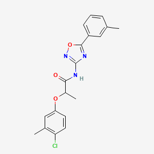 2-(4-chloro-3-methylphenoxy)-N-[5-(3-methylphenyl)-1,2,4-oxadiazol-3-yl]propanamide