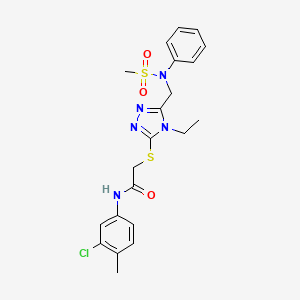 molecular formula C21H24ClN5O3S2 B11298172 N-(3-chloro-4-methylphenyl)-2-[(4-ethyl-5-{[(methylsulfonyl)(phenyl)amino]methyl}-4H-1,2,4-triazol-3-yl)sulfanyl]acetamide 