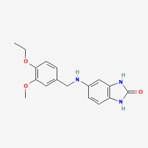 5-{[(4-Ethoxy-3-methoxyphenyl)methyl]amino}-1,3-dihydro-1,3-benzodiazol-2-one