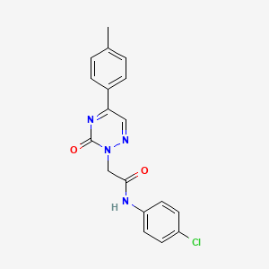 molecular formula C18H15ClN4O2 B11298192 N-(4-chlorophenyl)-2-[5-(4-methylphenyl)-3-oxo-1,2,4-triazin-2(3H)-yl]acetamide 