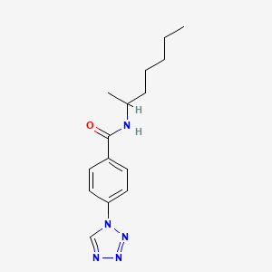 molecular formula C15H21N5O B11298229 N-(heptan-2-yl)-4-(1H-tetrazol-1-yl)benzamide 