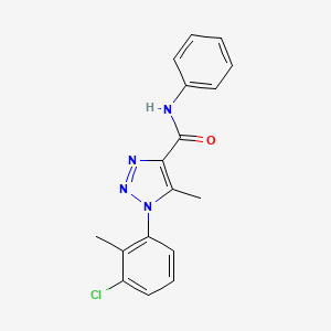 molecular formula C17H15ClN4O B11298233 1-(3-chloro-2-methylphenyl)-5-methyl-N-phenyl-1H-1,2,3-triazole-4-carboxamide 