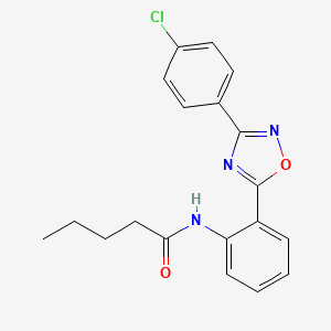 molecular formula C19H18ClN3O2 B11298272 N-{2-[3-(4-chlorophenyl)-1,2,4-oxadiazol-5-yl]phenyl}pentanamide 