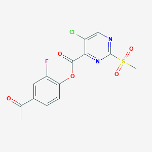 4-Acetyl-2-fluorophenyl 5-chloro-2-(methylsulfonyl)pyrimidine-4-carboxylate