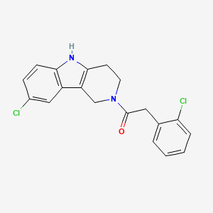 molecular formula C19H16Cl2N2O B11298280 8-chloro-2-[(2-chlorophenyl)acetyl]-2,3,4,5-tetrahydro-1H-pyrido[4,3-b]indole 