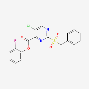 2-Fluorophenyl 2-(benzylsulfonyl)-5-chloropyrimidine-4-carboxylate