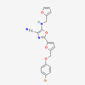 2-{5-[(4-Bromophenoxy)methyl]furan-2-yl}-5-[(furan-2-ylmethyl)amino]-1,3-oxazole-4-carbonitrile