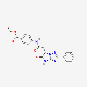 ethyl 4-({[2-(4-methylphenyl)-5-oxo-5,6-dihydro-4H-imidazo[1,2-b][1,2,4]triazol-6-yl]acetyl}amino)benzoate