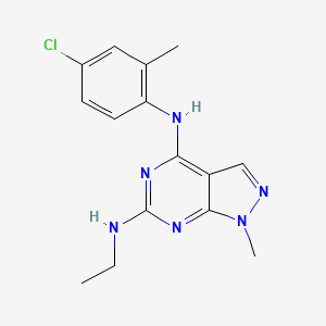 molecular formula C15H17ClN6 B11298347 N~4~-(4-chloro-2-methylphenyl)-N~6~-ethyl-1-methyl-1H-pyrazolo[3,4-d]pyrimidine-4,6-diamine 