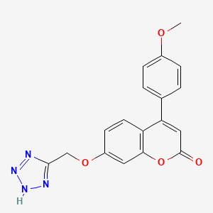 molecular formula C18H14N4O4 B11298353 4-(4-methoxyphenyl)-7-(1H-tetrazol-5-ylmethoxy)-2H-chromen-2-one 