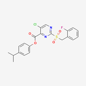 4-(Propan-2-yl)phenyl 5-chloro-2-[(2-fluorobenzyl)sulfonyl]pyrimidine-4-carboxylate