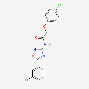 2-(4-chlorophenoxy)-N-[5-(3-chlorophenyl)-1,2,4-oxadiazol-3-yl]acetamide